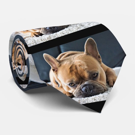 おもしろいカーキーキュートフランスのブルドッグタイ ネクタイ (ロール)