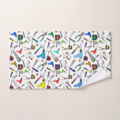 おもしろいカートゥーンツールハードウェアイラストレーションパターン バスタオルセット (ハンドタオル)