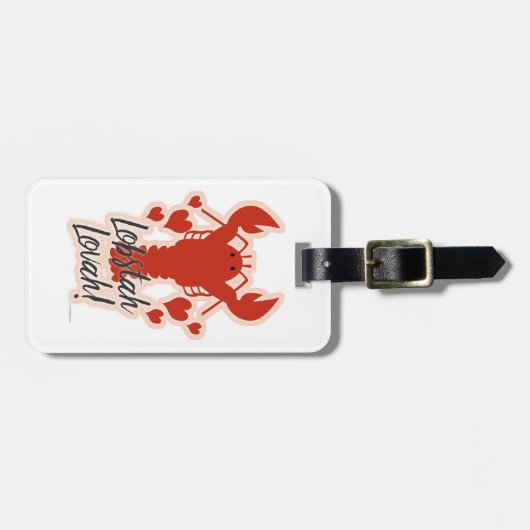 おもしろいカートゥーンロブスターラバーモットー ラゲッジタグ (正面横)