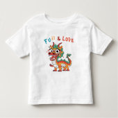 おもしろいカートン中国のドラゴン新年フーキッズギフト トドラーTシャツ (正面)