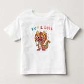 おもしろいカートン中国のドラゴン新年フーキッズギフト トドラーTシャツ (正面)
