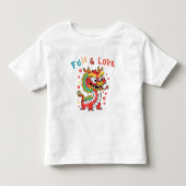 おもしろいカートン中国のドラゴン新年フーキッズギフト トドラーTシャツ (正面)