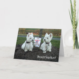 おもしろいカードのためのWestieちょうど"私達は走るべきですか。" シーズンカード