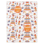 おもしろいカーニバルキッズ誕生日サーカスパターンピエロ テーブルクロス (正面)