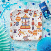 おもしろいカーニバルキッズ誕生日サーカスパターンピエロ ペーパープレート (パーティー)