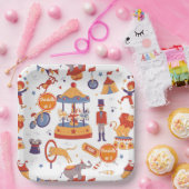 おもしろいカーニバルキッズ誕生日サーカスパターンピエロ ペーパープレート (パーティー)