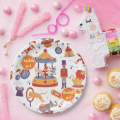 おもしろいカーニバルキッズ誕生日サーカスパターンピエロ ペーパープレート (パーティー)