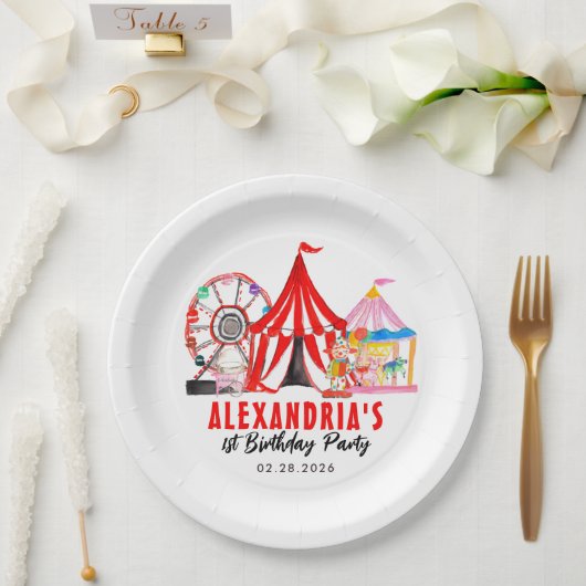 おもしろいカーニバル回路フェスティバルショー子供の誕生日 ペーパープレート (ウェディング)