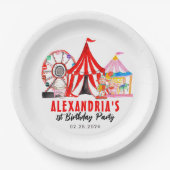 おもしろいカーニバル回路フェスティバルショー子供の誕生日 ペーパープレート (正面)
