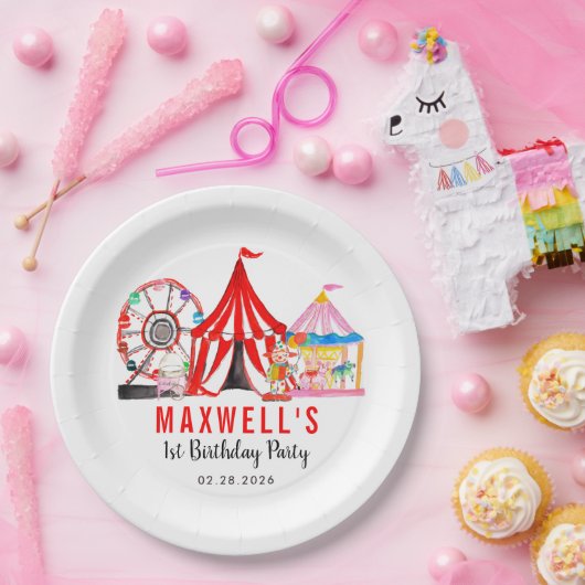 おもしろいカーニバル回路フェスティバルショー子供の誕生日 ペーパープレート (パーティー)