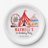 おもしろいカーニバル回路フェスティバルショー子供の誕生日 ペーパープレート (正面)