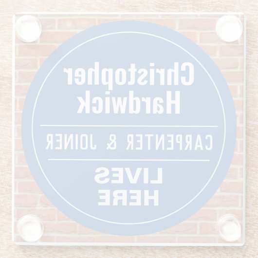 おもしろいカーペンター&ジョイナーウォールプラークスタイル ガラスコースター (裏面)