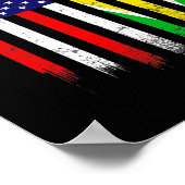 おもしろいガイアナ州旗アメリカ国旗の男性女性キッド ポスター (角)