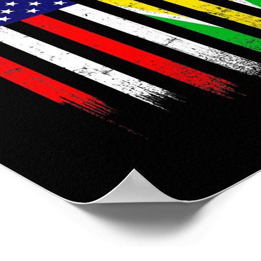 おもしろいガイアナ州旗アメリカ国旗の男性女性キッド ポスター (角)