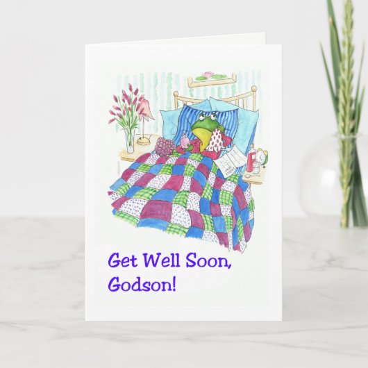 おもしろいガエルが元気にゴッドソン カード (正面)