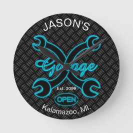 おもしろいガレージウォールクロックwヴィンテージSレンチ ラウンド壁時計