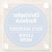 おもしろいガンズヘアドレッサーウォールプラークスタイル ガラスコースター (裏面)