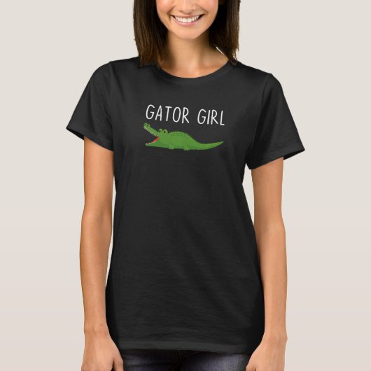 おもしろいガーターガール爬虫性アリゲーター Tシャツ (正面)