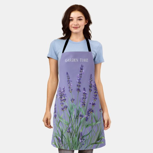 おもしろいガーデニング引用文ビューティフルラベンダーガーデン エプロン (着用した状態)
