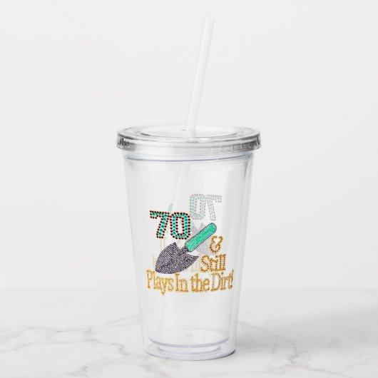 おもしろいガーデニング70thバースデーパーティー アクリルタンブラー (裏面)