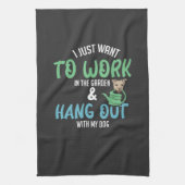 おもしろいガーデニング – ガーデニングと犬 キッチンタオル (縦)