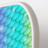 おもしろいガーリーキュイきらめくレインボーマーメイドはかりで測 ピックルボールラケット (左詳細)