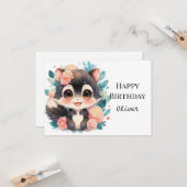 おもしろいガーリースカンク誕生日 カード (正面/裏面インサイチュ)