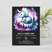 おもしろいガーリートリケラトプス誕生日 招待状 (スタンド正面)