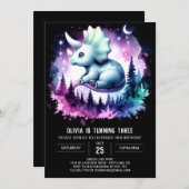 おもしろいガーリートリケラトプス誕生日 招待状 (正面/裏面)