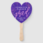 おもしろいガーリーパープルとピンクの大学院写真 ハンドファン (正面)