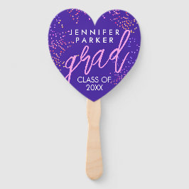 おもしろいガーリーパープルとピンクの大学院写真 ハンドファン