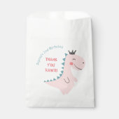 おもしろいガーリーピンクティール(緑がかった色)恐竜誕生会 フェイバーバッグ (正面)