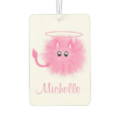 おもしろいガーリーピンクフワフワかわいいマンガサンまたはシナー カーエアーフレッシュナー (裏面)