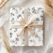 おもしろいガーリーブックピンクブラック読ズフローラ ラッピングペーパーシート