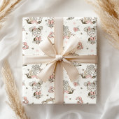 おもしろいガーリーブックピンクブラック読ズフローラ ラッピングペーパーシート