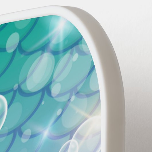 おもしろいガーリー可愛きらめくい人魚のはかりで測泡 ピックルボールラケット (左詳細)