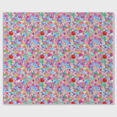 おもしろいガーリー抽象芸術水色ブラシスポットパターン ラッピングペーパー (フラット)