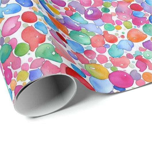 おもしろいガーリー抽象芸術水色ブラシスポットパターン ラッピングペーパー (ロールコーナー)