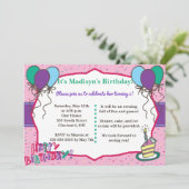 おもしろいガーリー誕生日招待状 招待状 (スタンド正面)