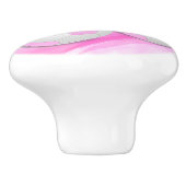 おもしろいガーリー3パステルピンクホワイトサッカーボール セラミックノブ (側面)