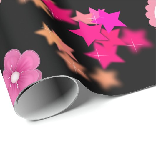 おもしろいガーリー&パーソナライズされた名前&年代誕生日 ラッピングペーパー (ロールコーナー)