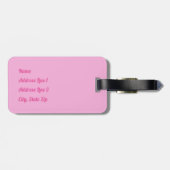 おもしろいガーリー、ライトピンク水玉模様 ラゲッジタグ (裏面横)