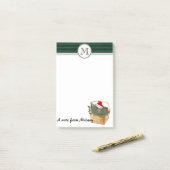 おもしろいガーリーHoliday santa cat monogram ポストイット (デスク上)