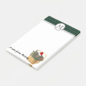 おもしろいガーリーHoliday santa cat monogram ポストイット (アングル)