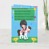 おもしろいガールズエクエストランカラーリングページ誕生日 カード (裏面)