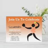 おもしろいガールズソフトボカスタムール誕生日パーティー 招待状 (スタンド正面)