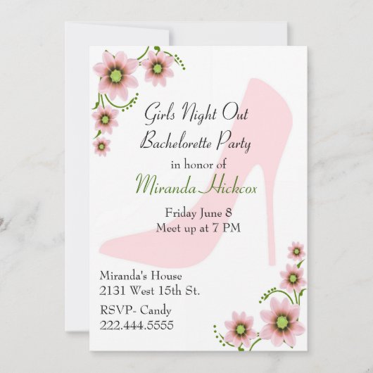 おもしろいガールズナイトウアバチェロレッテ招待状 招待状 (正面)