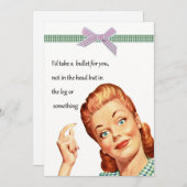 おもしろいガールフレンド女性親善挨拶カード (正面/裏面)