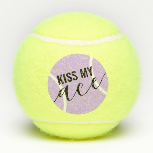 おもしろいキスマイエースパープル テニスボール (裏面)