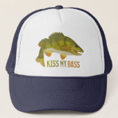 おもしろいキスマイバスフィッシュ魚釣りアングラーユーモア キャップ (正面)